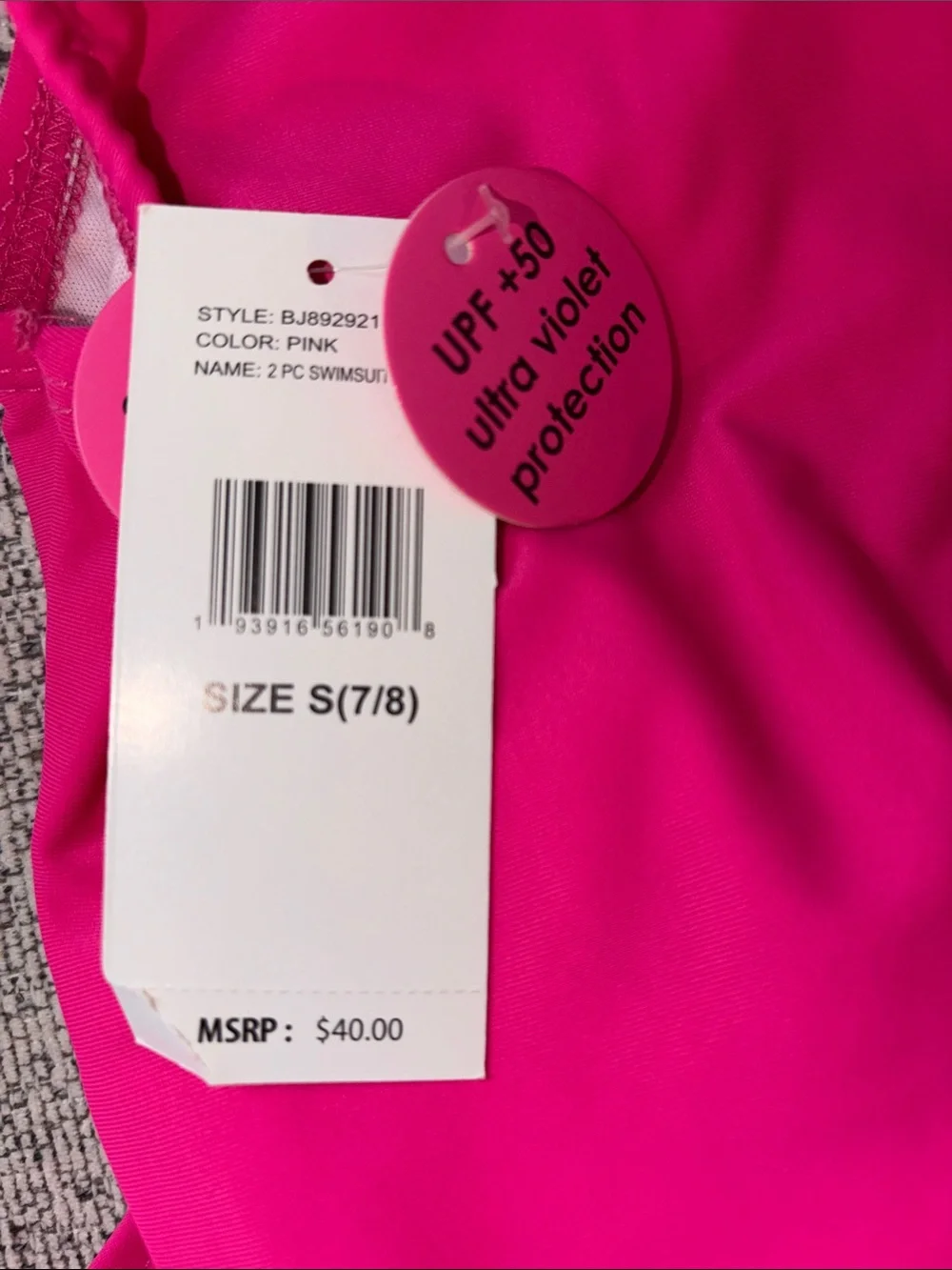 Betsey Johnson Hot Pink One-Shoulder Pom Pom Kids One-Piece Swimsuit